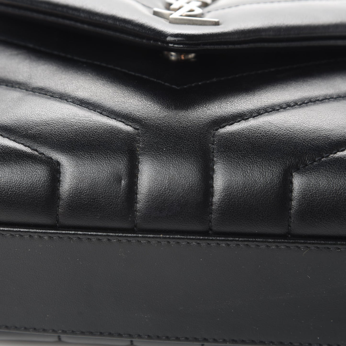 Calfskin Y Quilted Monogram Toy Loulou Crossbody Bag Black
