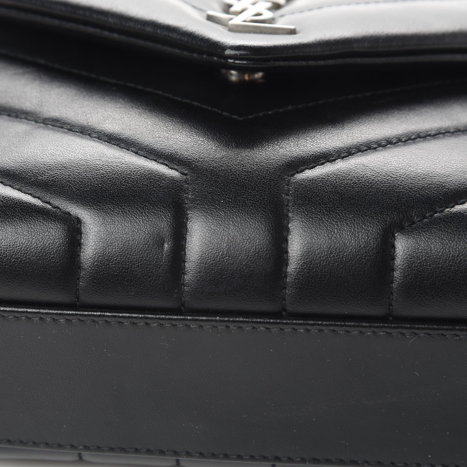 Saint Laurent Calfskin Y Quilted Monogram Toy Loulou Crossbody Bag Black 13 of 14