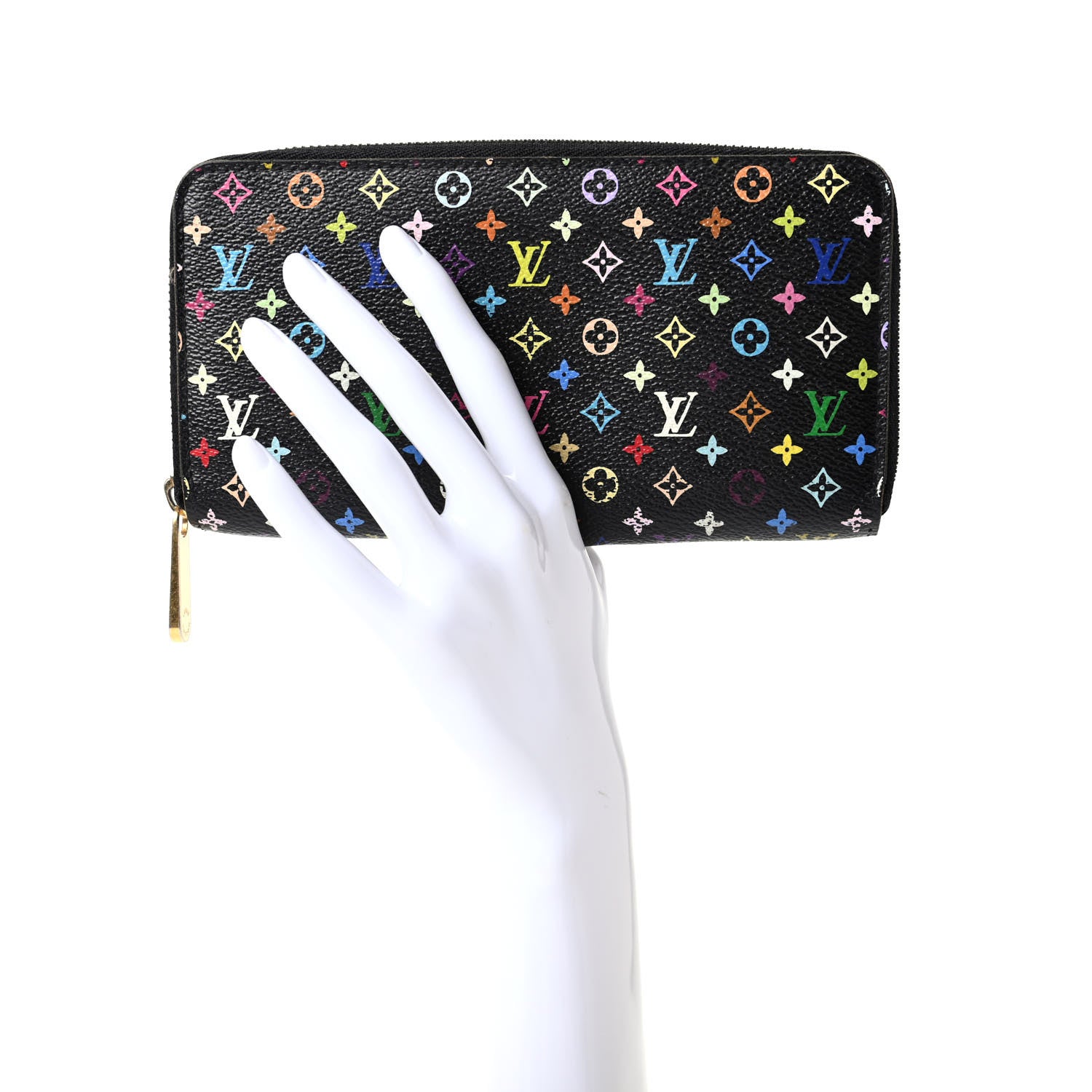 Louis Vuitton Monogram Multicolor Zippy Wallet Black 2 of 6