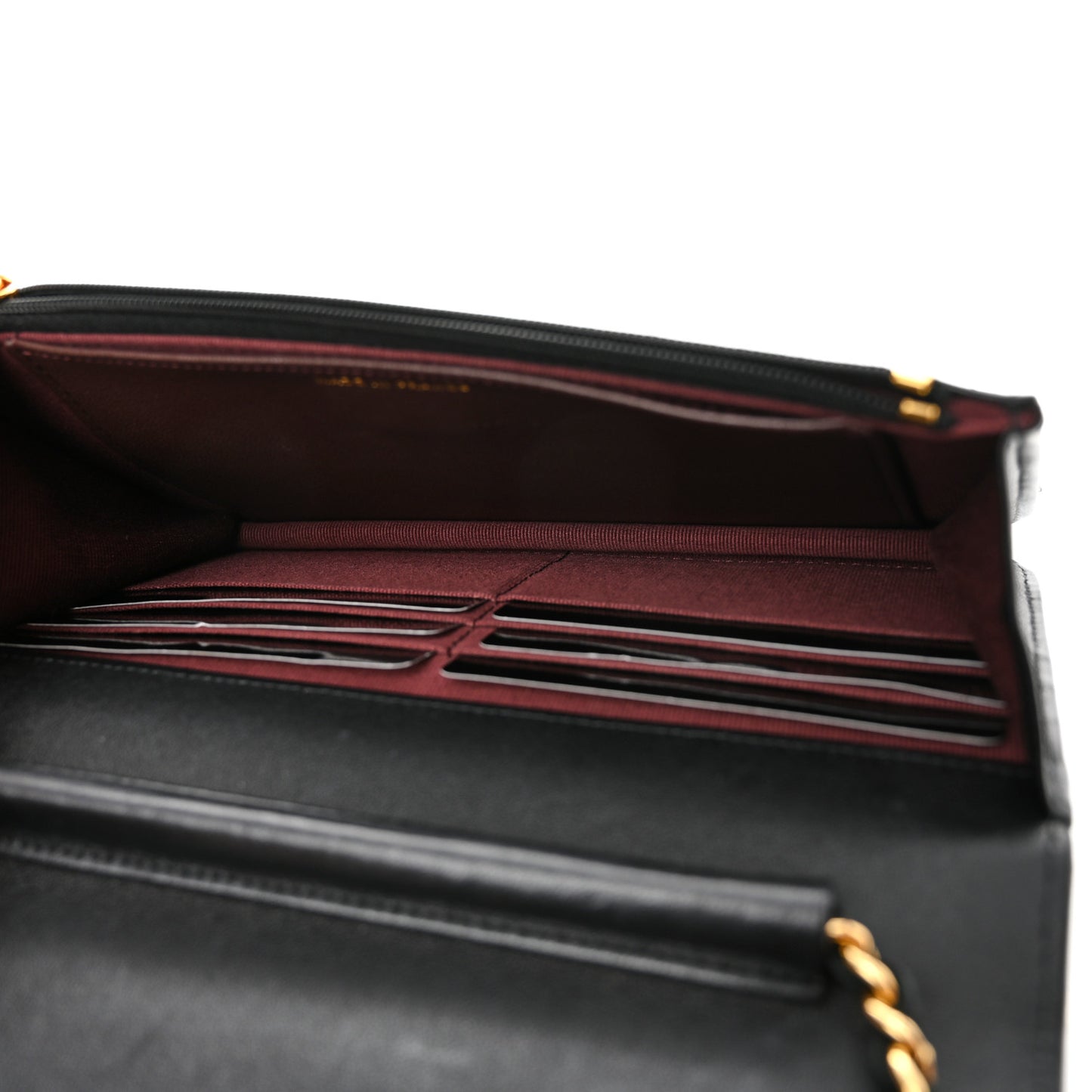 Lambskin Quilted Wallet On Chain WOC Black