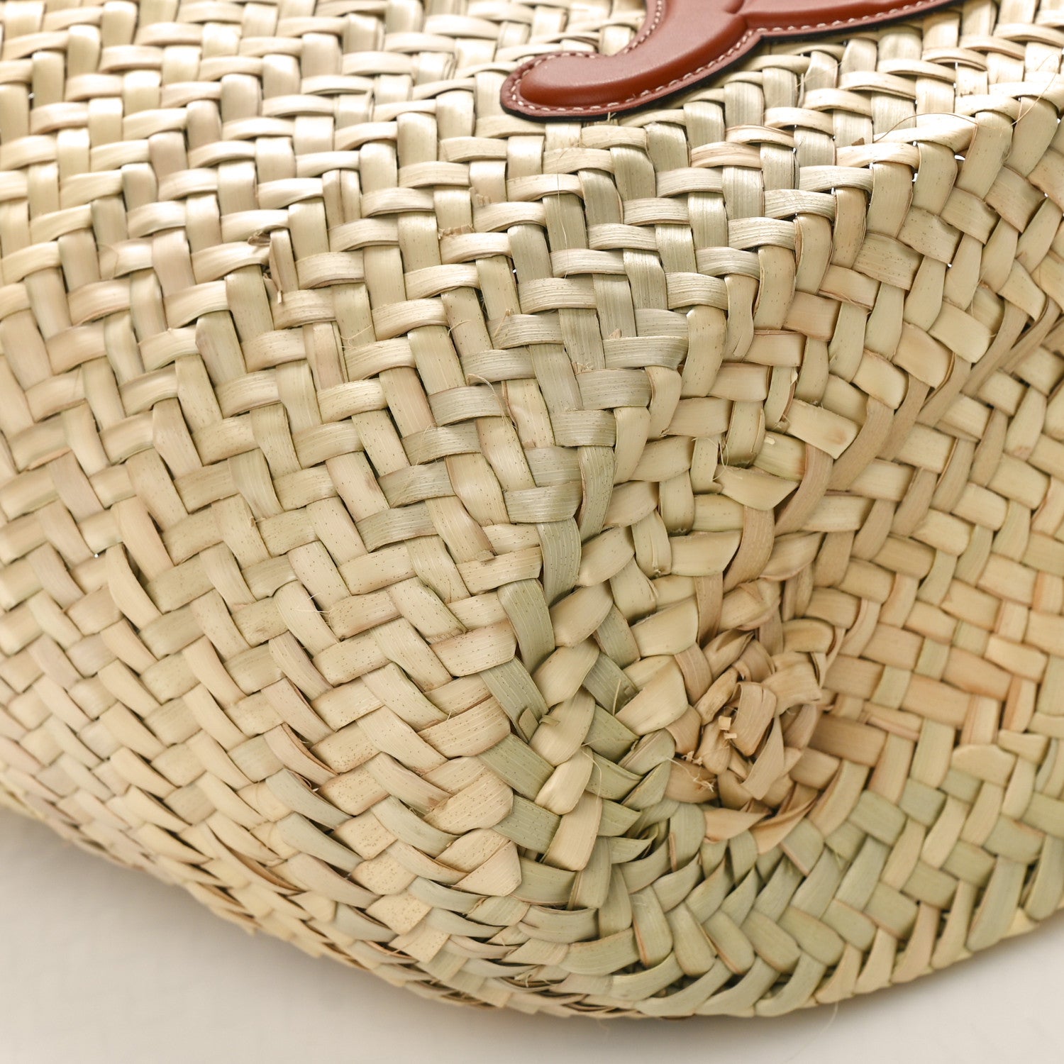 Celine Raffia Calfskin Triomphe Teen Panier Tan 8 of 9