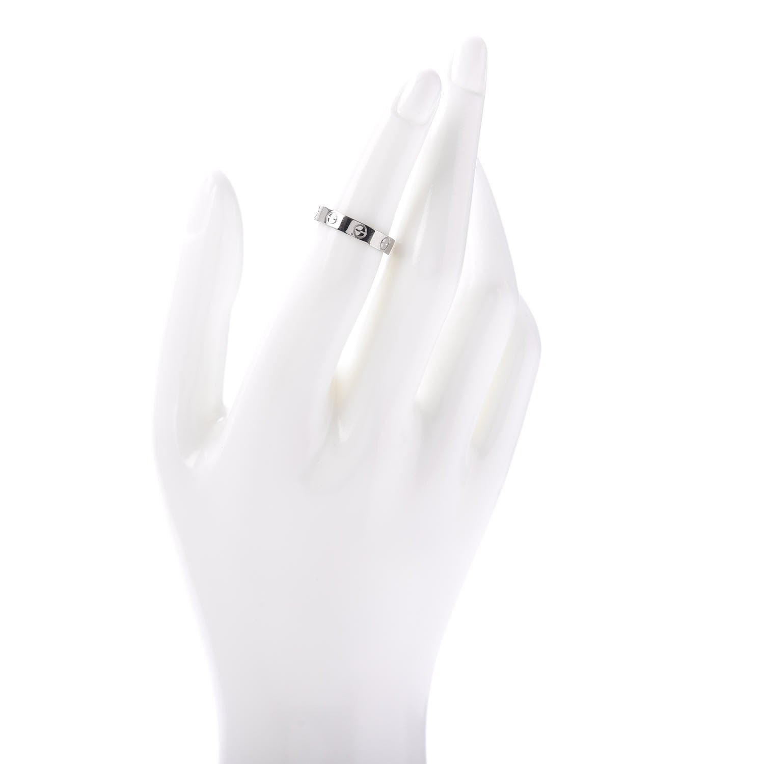 Cartier 18K White Gold 3.5mm LOVE Wedding Band Ring 49 4.75 2 of 4