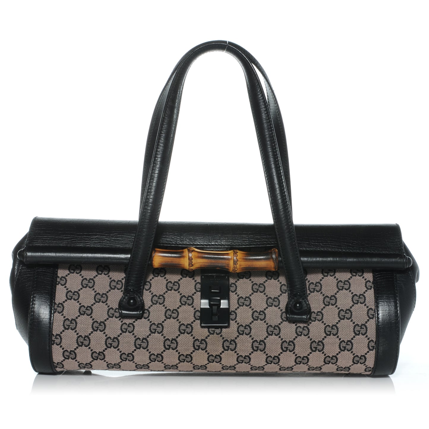 Monogram Bamboo Bullet Satchel Black