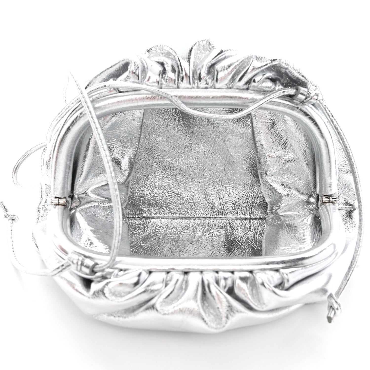 Bottega Veneta Metallic Calfskin The Mini Pouch Silver 5 of 10