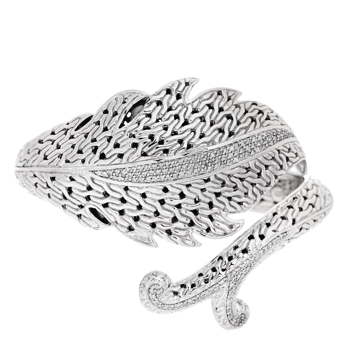 Sterling Silver 18K Yellow Gold Diamond Ayu Leaf Bracelet
