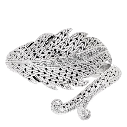 John Hardy Sterling Silver 18K Yellow Gold Diamond Ayu Leaf Bracelet 1 of 3