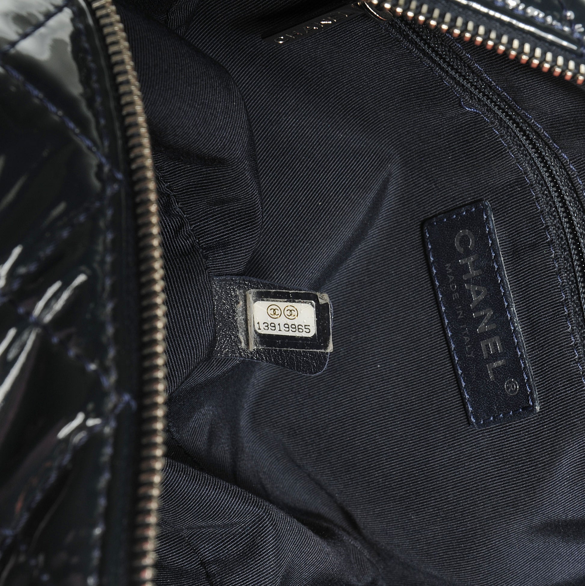 Chanel Vinyl Quilted In the Business Tote Navy 7 of 8