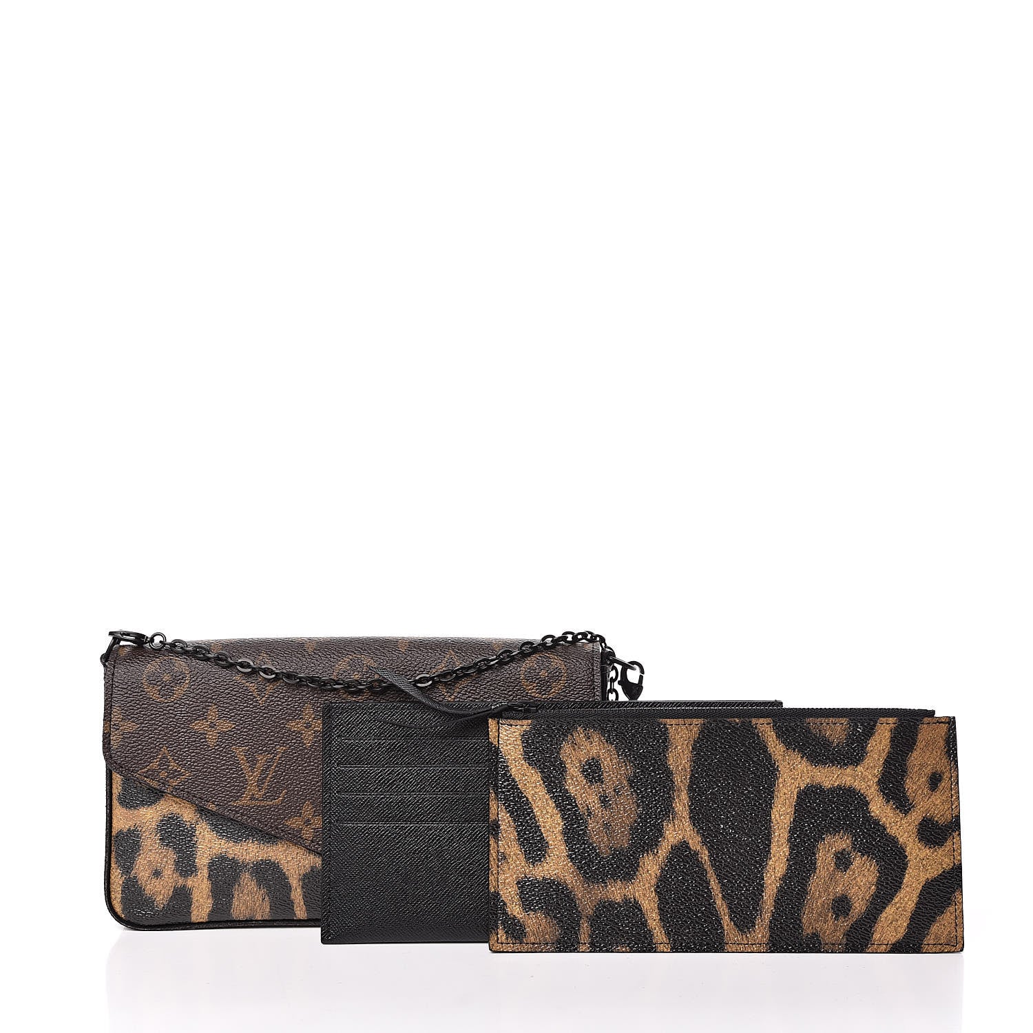 Louis Vuitton Monogram Animal Print Pochette Felicie Chain Wallet 15 of 15