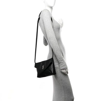 Saint Laurent Lambskin Cassandre Envelope Messenger Black 2 of 12