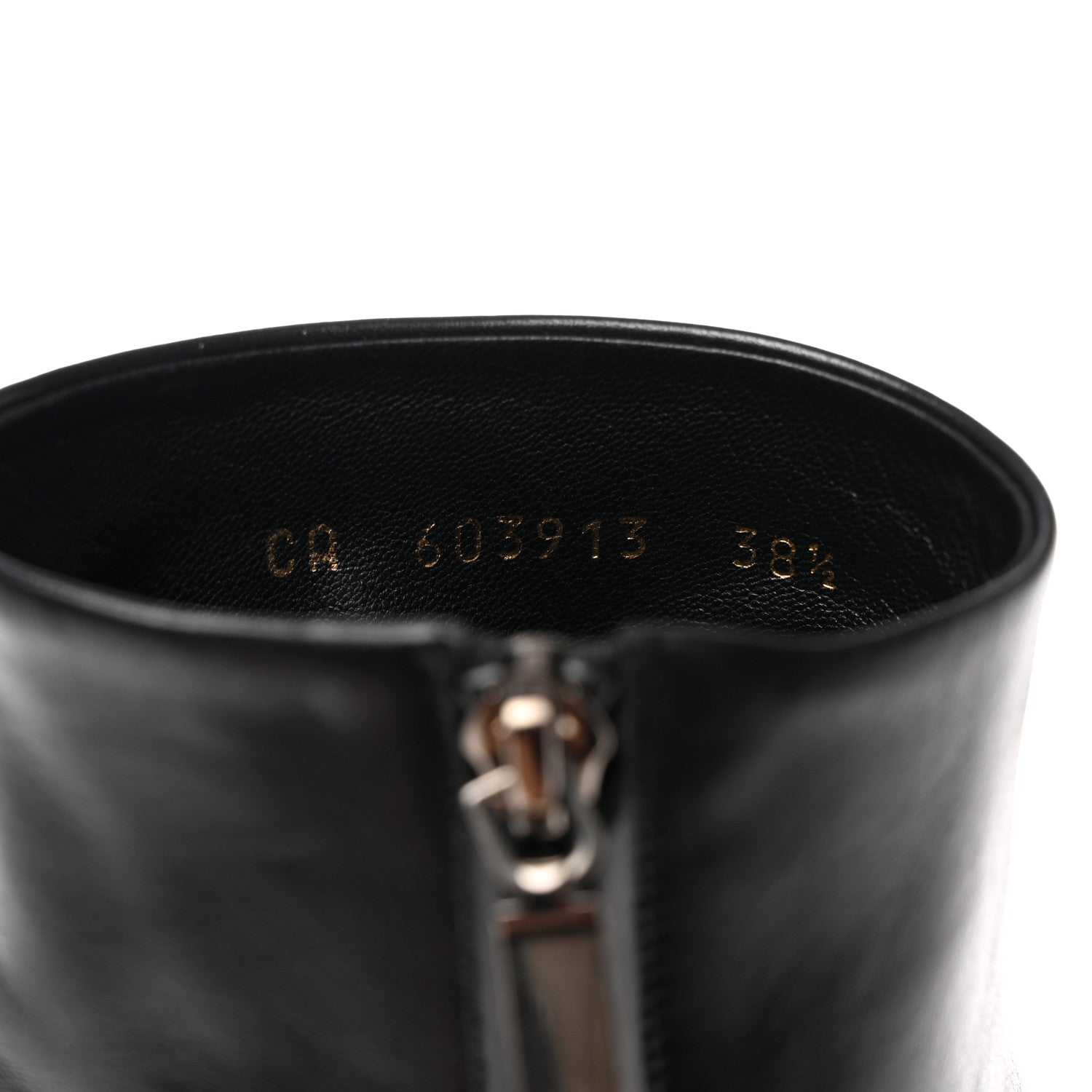 Saint Laurent Santiago Russo Kate 85 Zip Bootie 38.5 Black 6 of 9