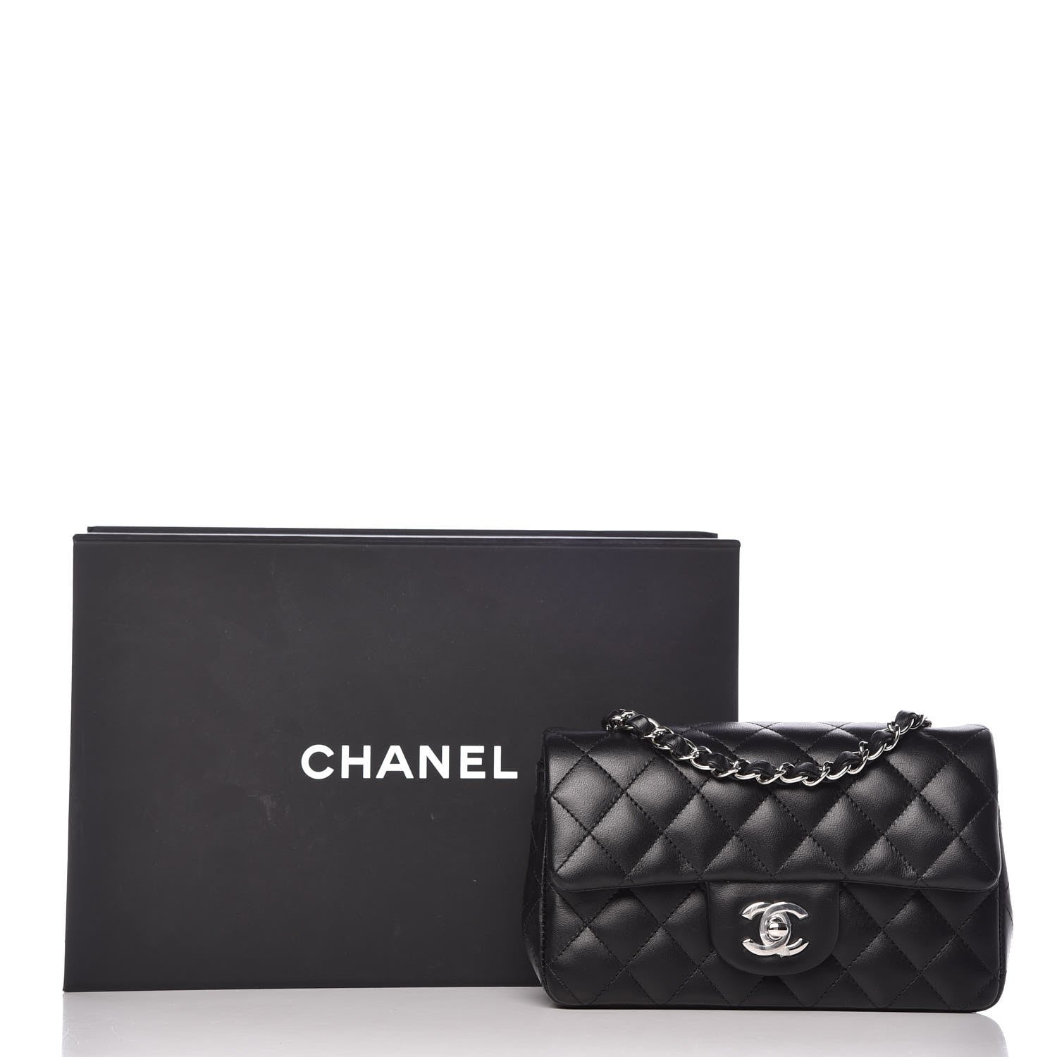 Chanel Lambskin Quilted Mini Rectangular Flap Black 8 of 8