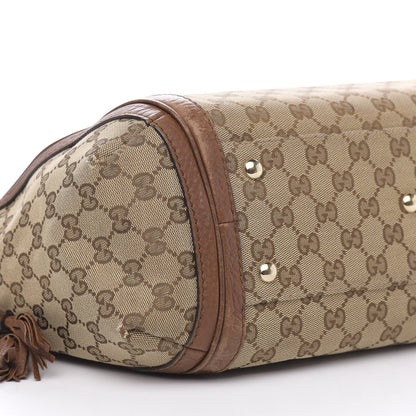 Gucci Monogram Cellarius Calfskin Medium Bella Hobo Beige Ebony Cuir 8 of 15