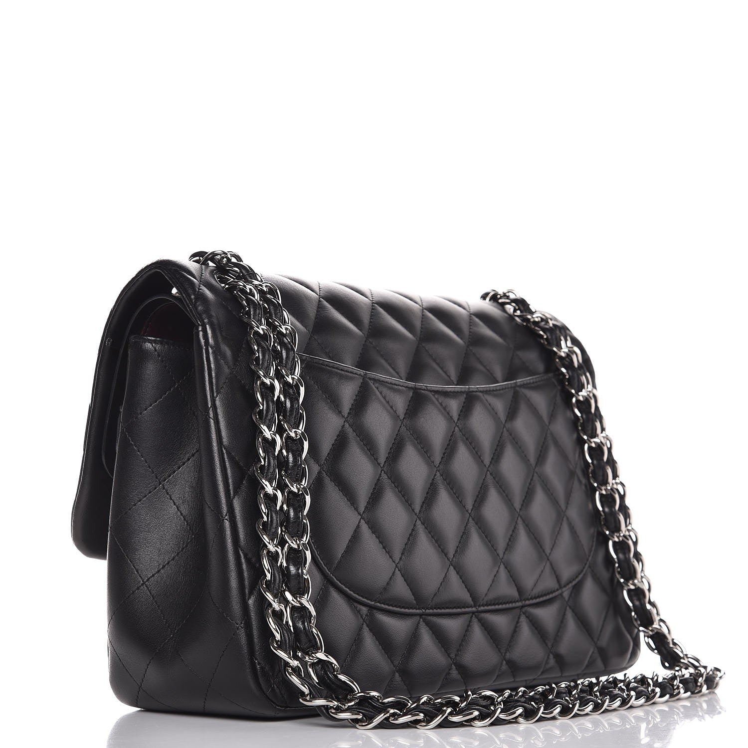 Chanel Lambskin Quilted Jumbo Double Flap Black 4 of 12