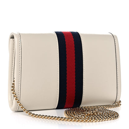 Gucci Textured Calfskin Web Mini Rajah Slim Flap Shoulder Bag Mystic White 3 of 10