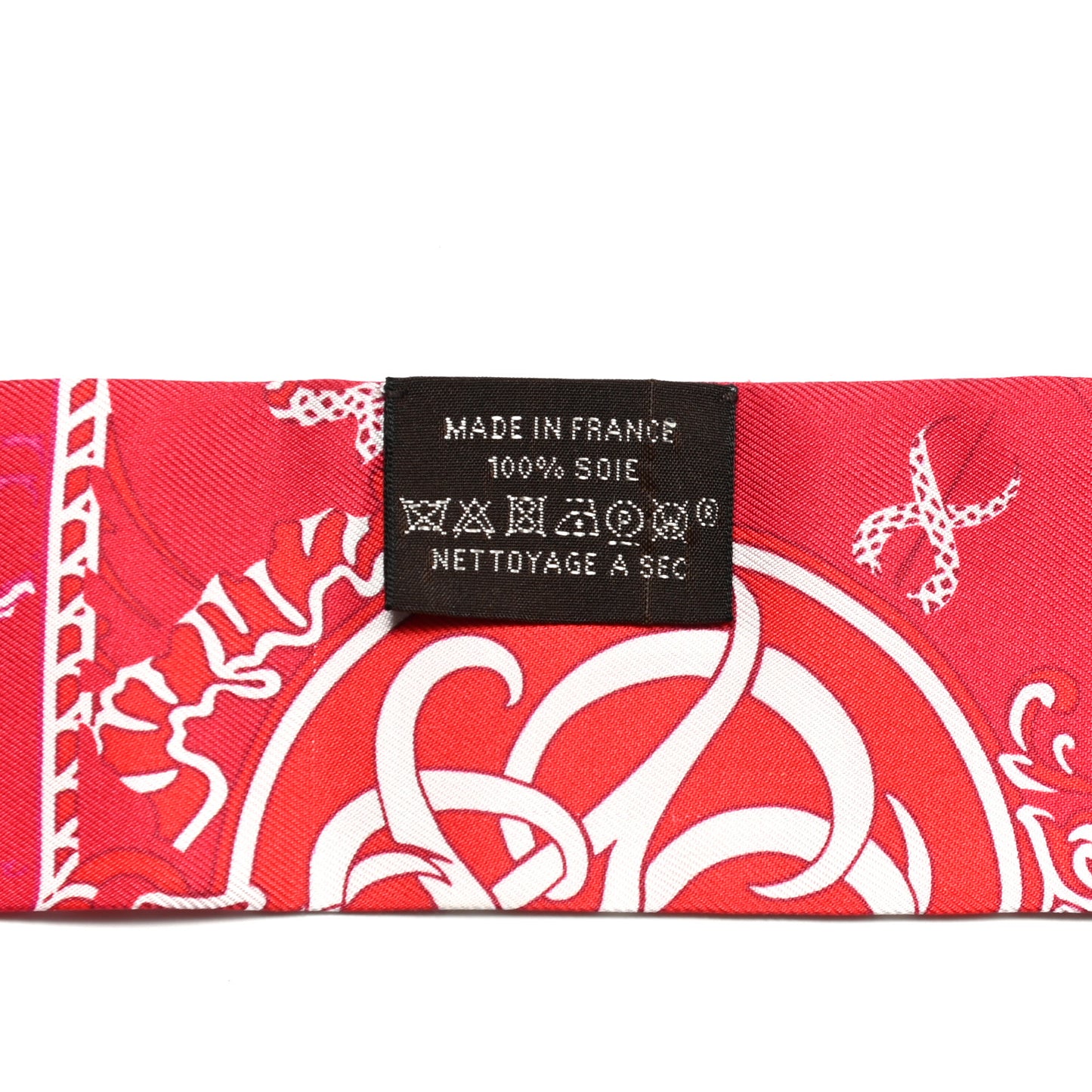 Silk Ex-Libris Twilly Fuchsia Rouge White