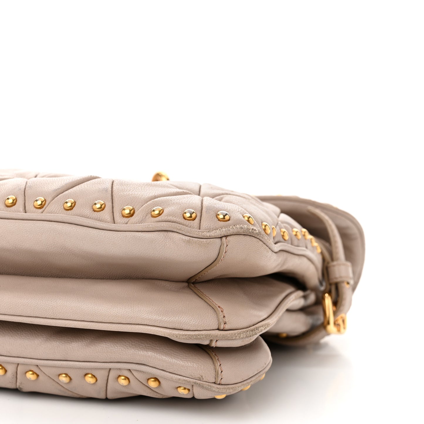 Nappa Quilted Studded Tote Cammeo