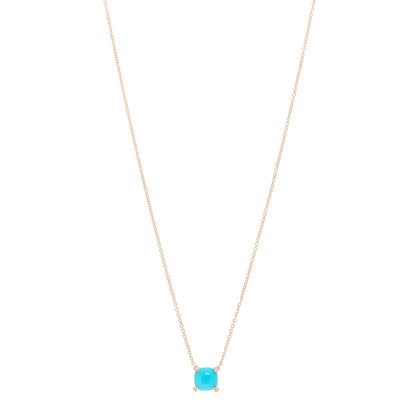 David Yurman 18K Yellow Gold Diamond Turquoise 7mm Petite Chatelaine Pendant Necklace 1 of 5