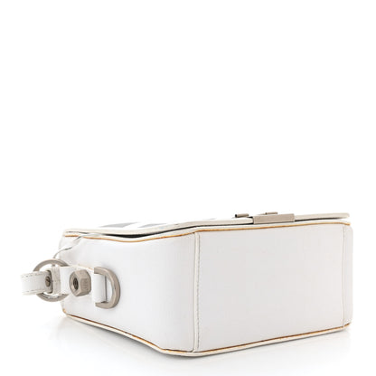 Off-White Saffiano Striped Mini Diag Binder Clip Bag White Black 4 of 17
