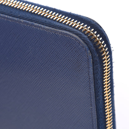 Prada Saffiano Metal Zip Around Wallet Baltico 14 of 15