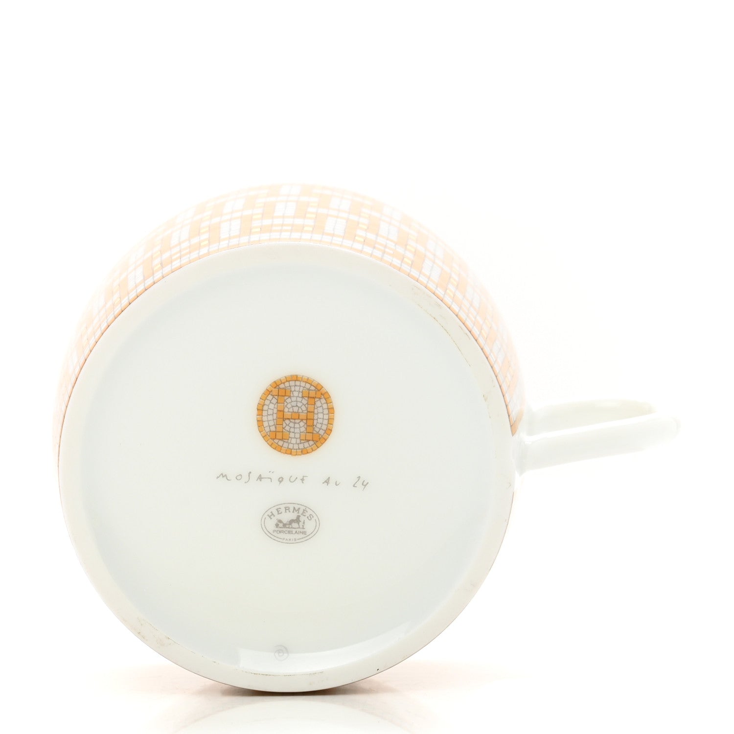 Hermes Porcelain Mosaique Au 24 Gold Tea Cup 4 of 7