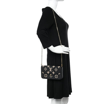 Louis Vuitton Empreinte Monogram Giant Felicie Pochette Black Beige 2 of 15