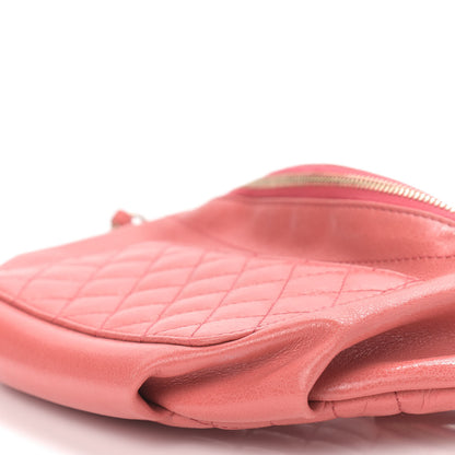 Chanel Crumpled Glazed Lambskin Quilted Waist Bag Fanny Pack Pink 9 of 9