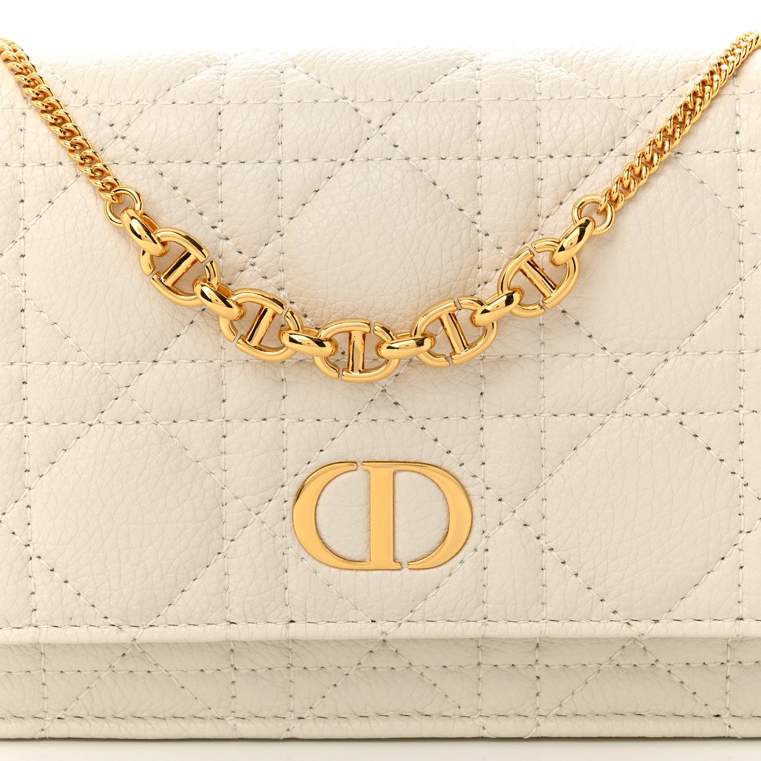 Christian Dior Supple Calfskin Caro Pouch with Chain Latte 8 of 12
