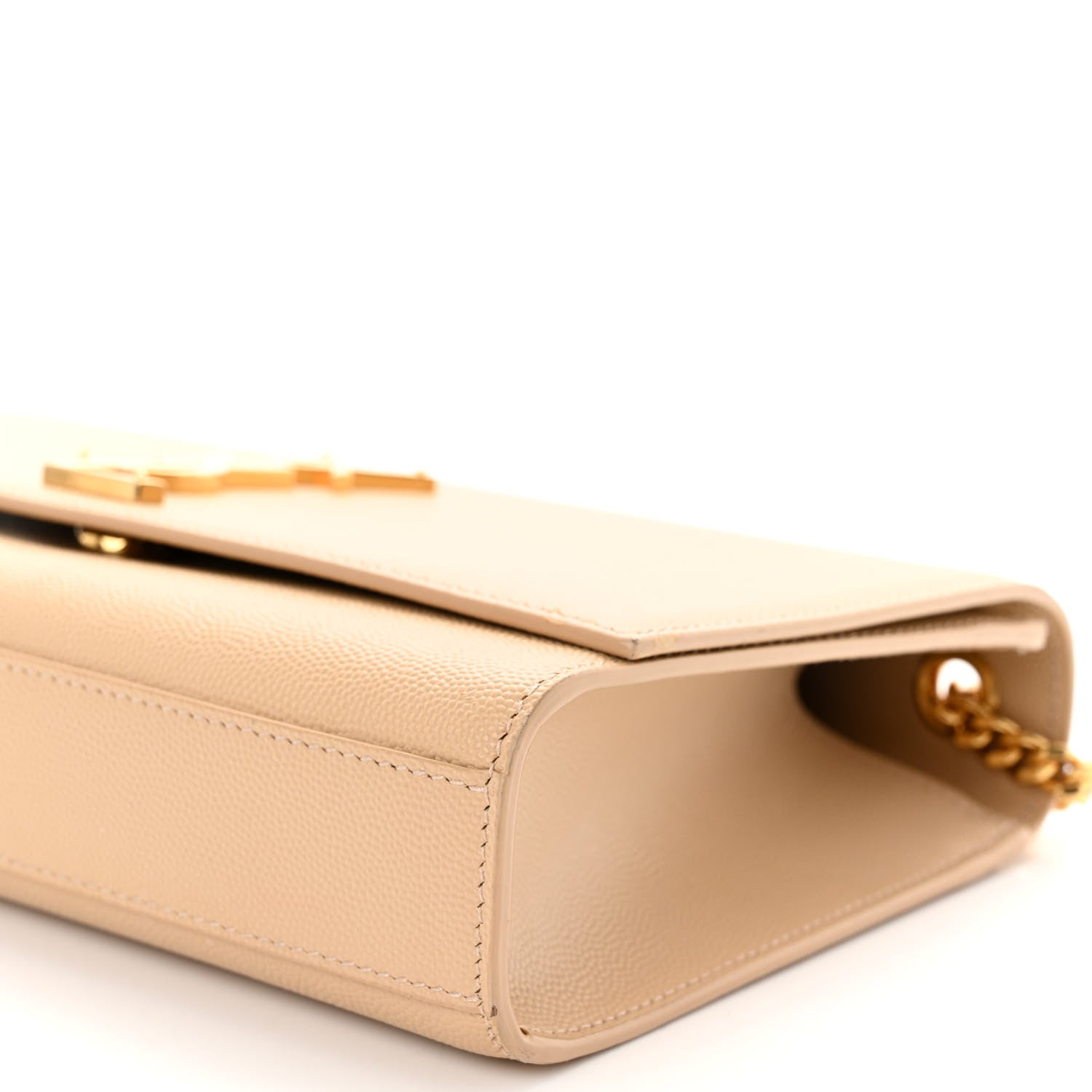 Saint Laurent Grain De Poudre Medium Monogram Kate Satchel Dark Beige 9 of 9