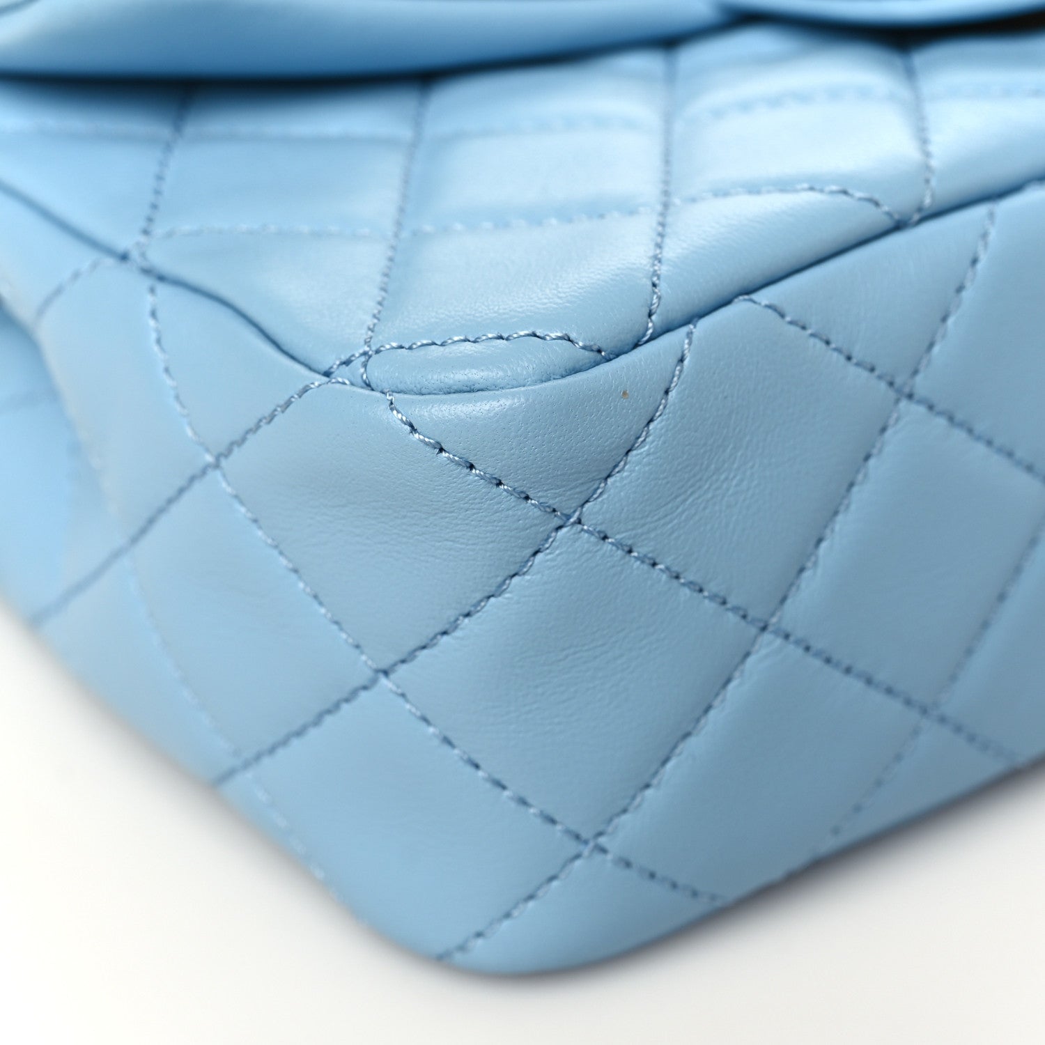 Chanel Lambskin Quilted Mini Rectangular Pearl Crush Flap Light Blue 8 of 10
