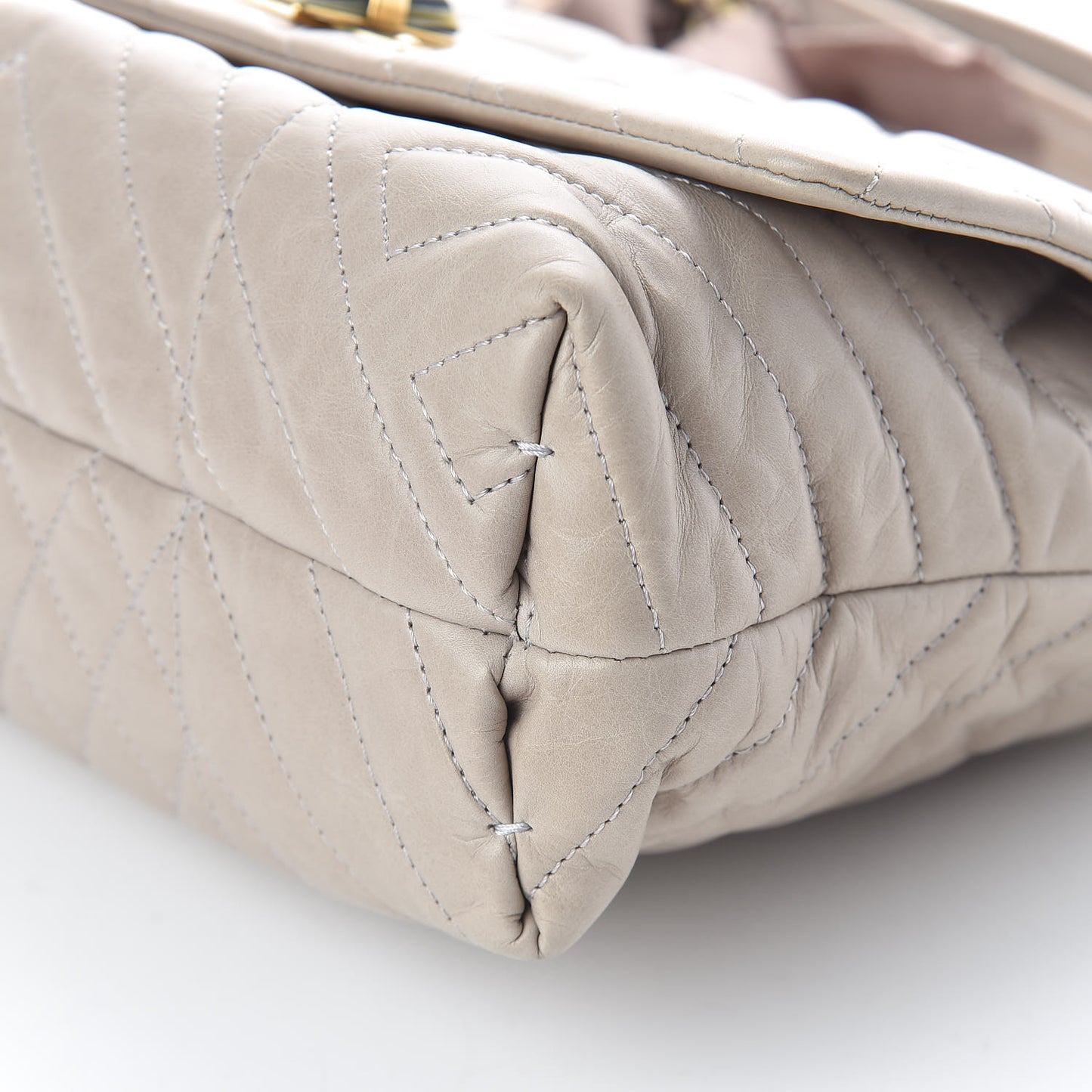 Calfskin Quilted Medium Happy Shoulder Bag Grey