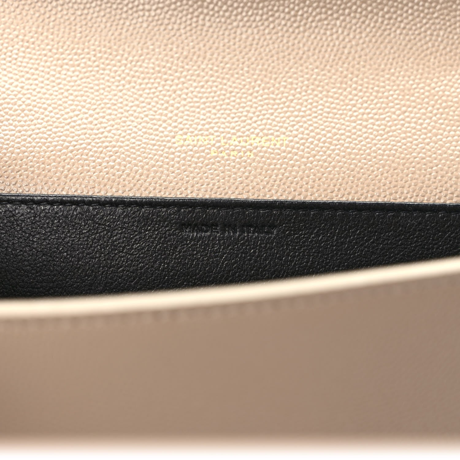 Saint Laurent Grain De Poudre Monogram Uptown Chain Wallet Dark Beige 8 of 12