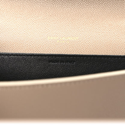 Saint Laurent Grain De Poudre Monogram Uptown Chain Wallet Dark Beige 8 of 12