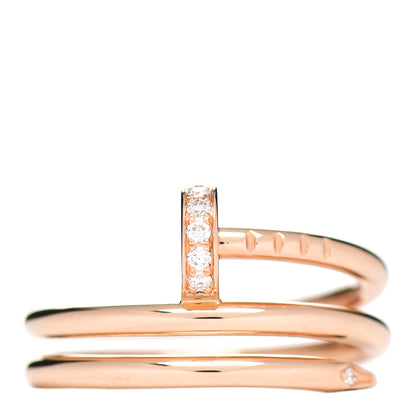 Cartier 18K Pink Gold Diamond Double Juste Un Clou Ring 48 4.5 1 of 6