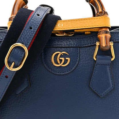 Gucci Textured Dollar Calfskin Web Mini Diana Tote Bag Royal Crop 8 of 10