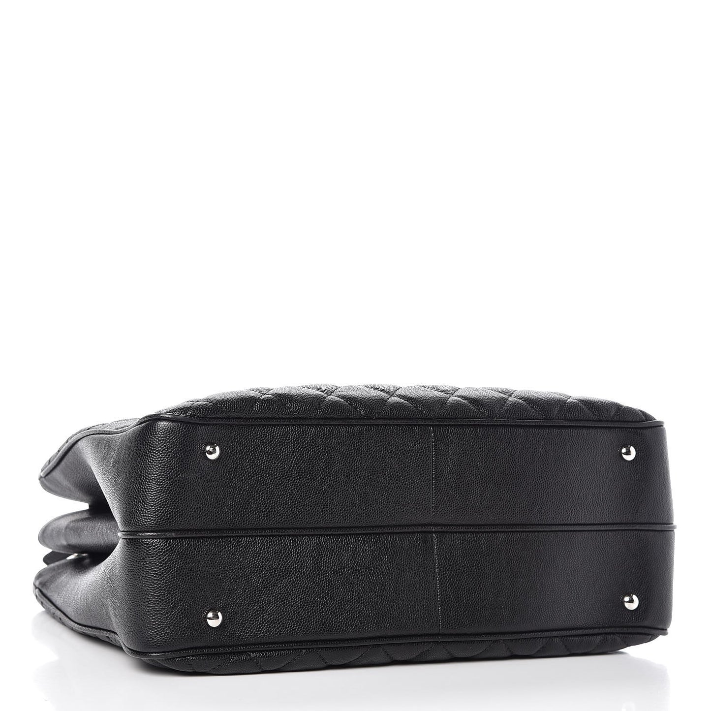 Caviar Quilted Large Urban Companion Top Handle Shopping Tote Black