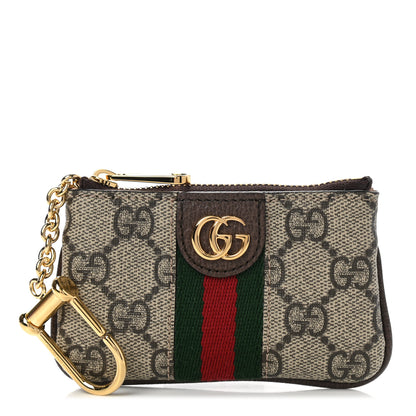 Gucci GG Supreme Monogram Web Ophidia Key Case Beige New Acero 1 of 7