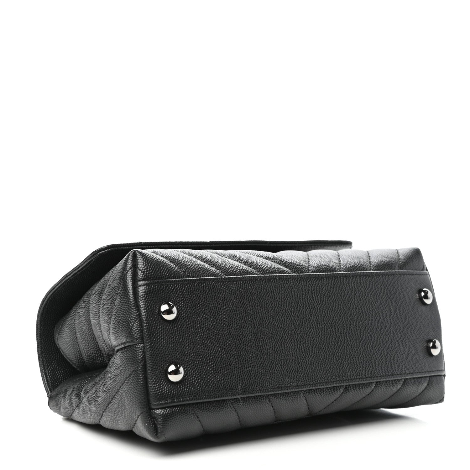 Chanel Caviar Chevron Quilted Mini Coco Handle Flap Black 4 of 10