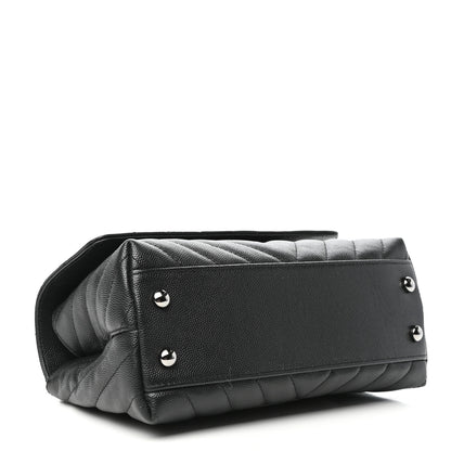 Chanel Caviar Chevron Quilted Mini Coco Handle Flap Black 4 of 10