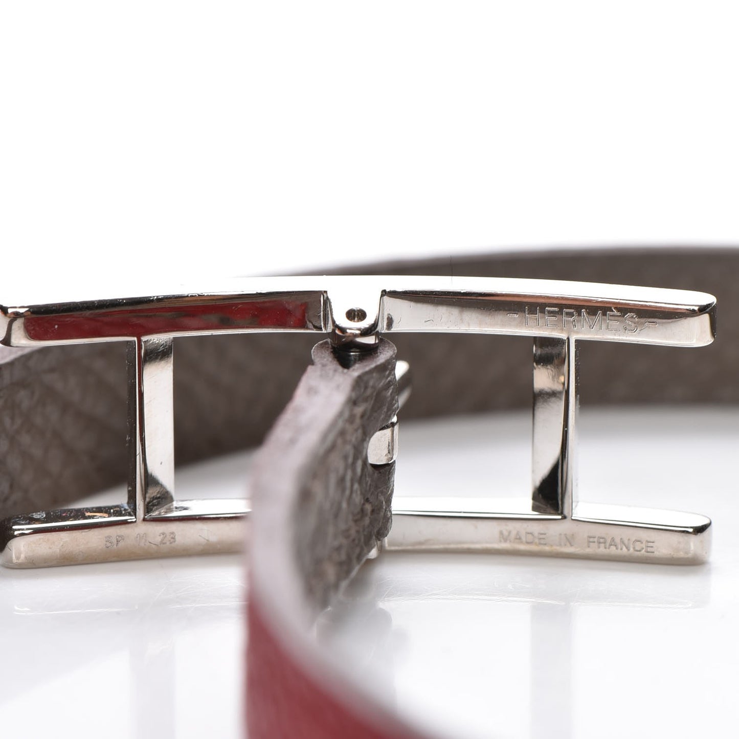 Epsom Behapi Double Tour Bracelet XS Rouge Casaque Etain
