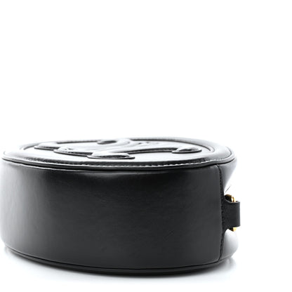 Celine Smooth Calfskin Cuir Triomphe Oval Bag Black 9 of 10