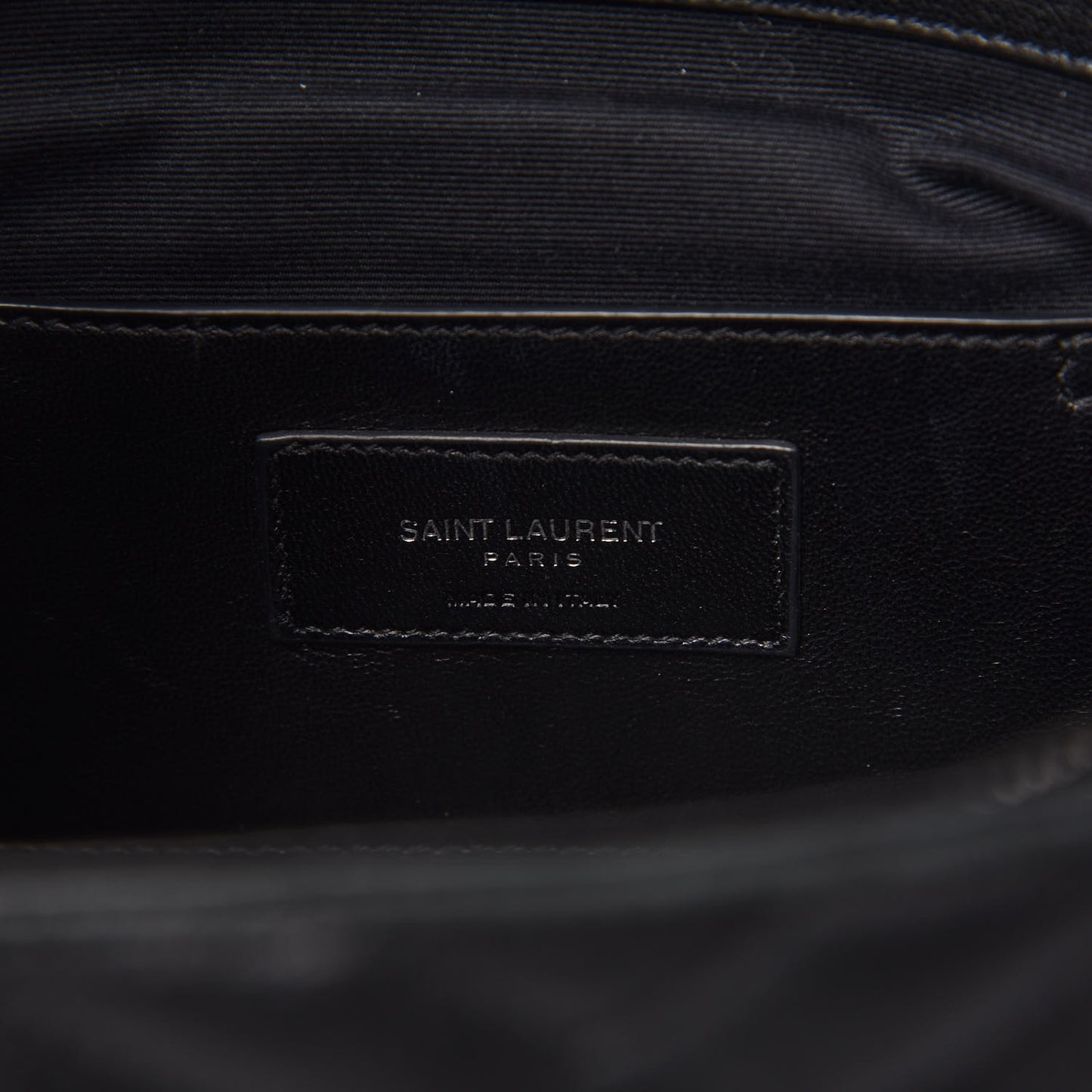 Sheepskin Matelasse Chevron Monogram Large College Satchel Black