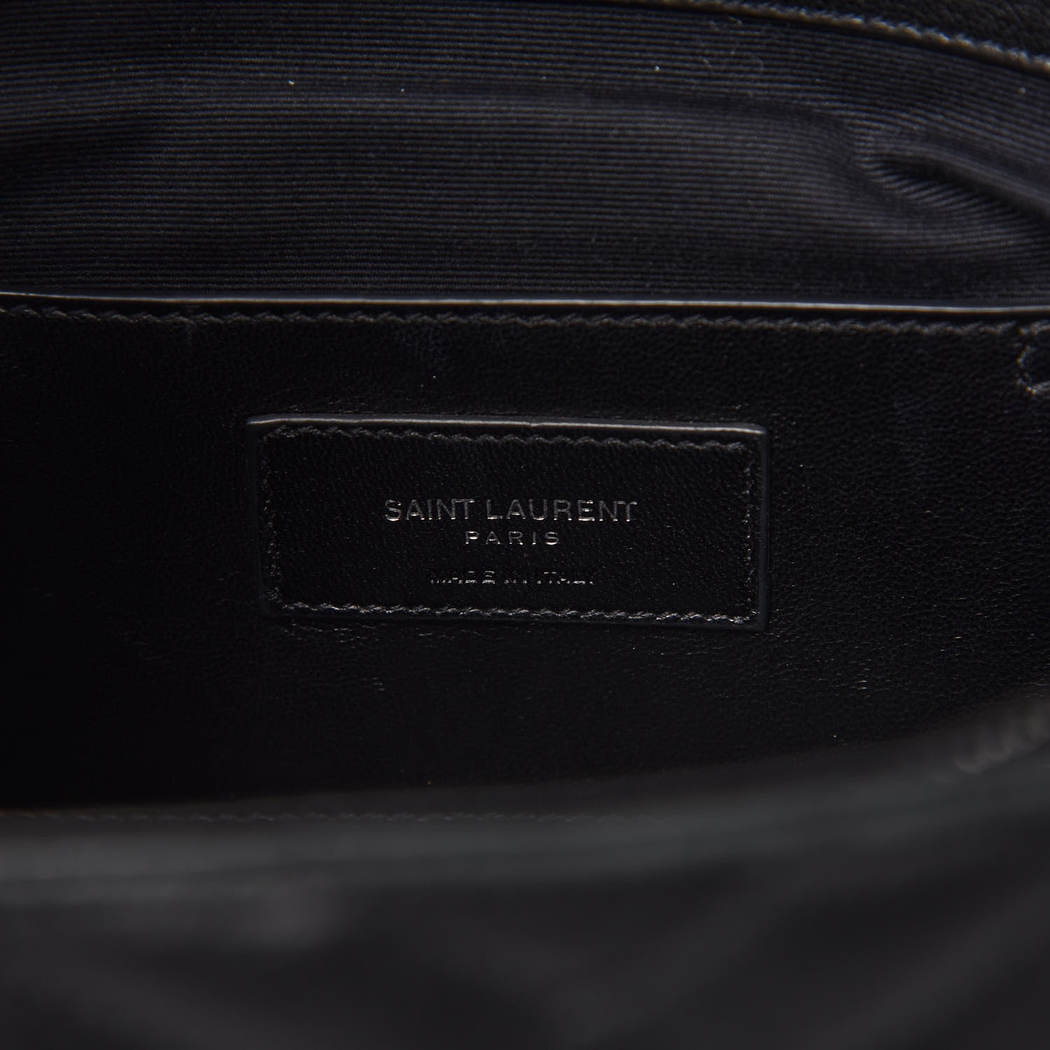 Saint Laurent Sheepskin Matelasse Chevron Monogram Large College Satchel Black 8 of 9