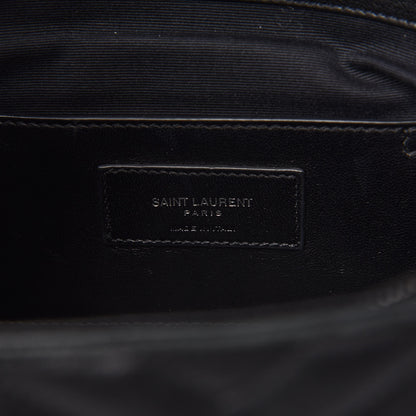 Saint Laurent Sheepskin Matelasse Chevron Monogram Large College Satchel Black 8 of 9