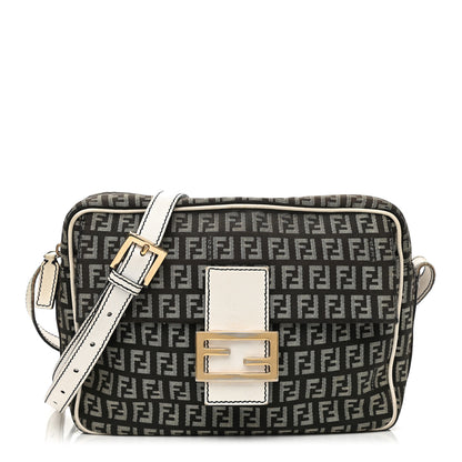 Fendi Zucchino Vitello Crossbody Black White 1 of 17
