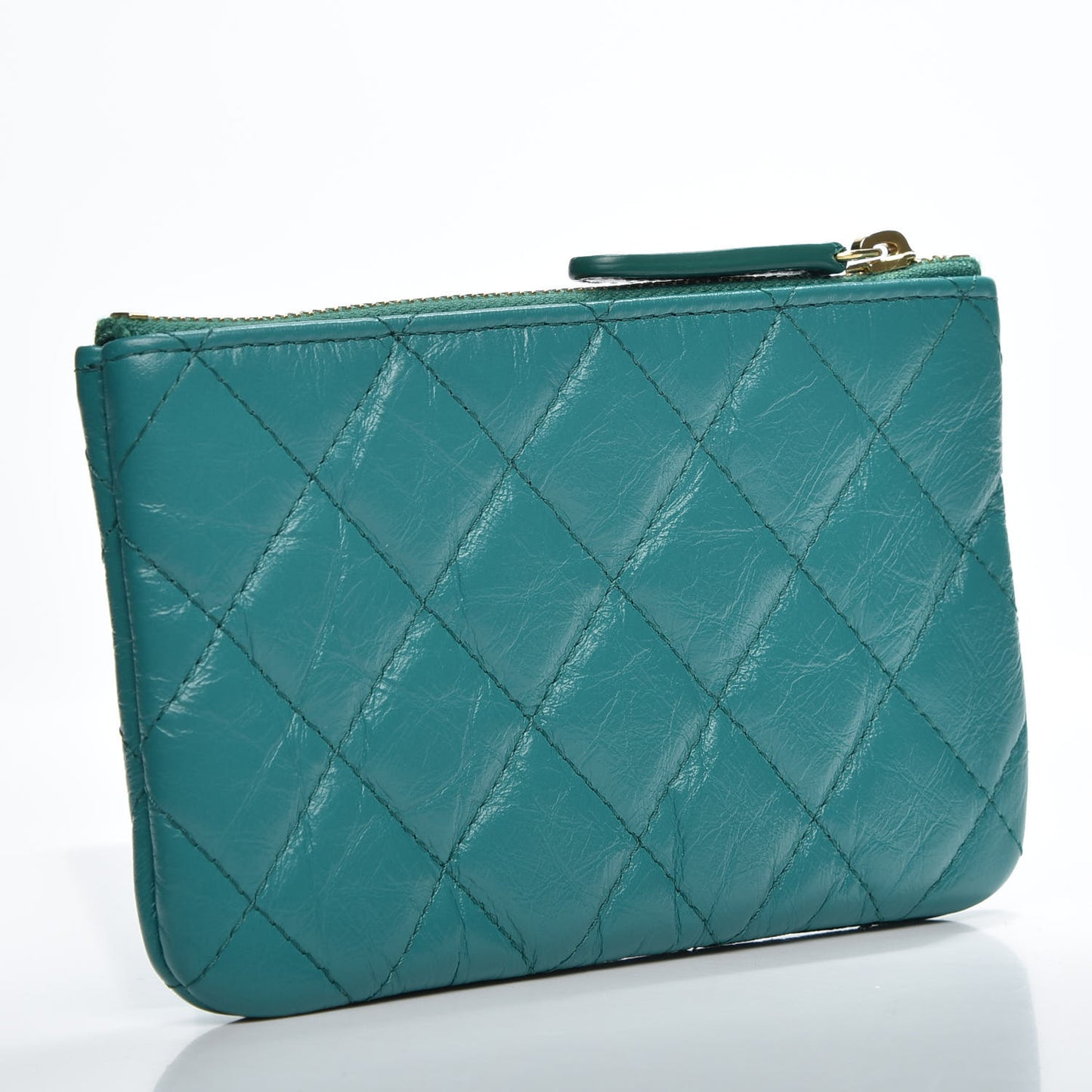 Aged Calfskin Quilted Small Reissue Cosmetic Case Green
