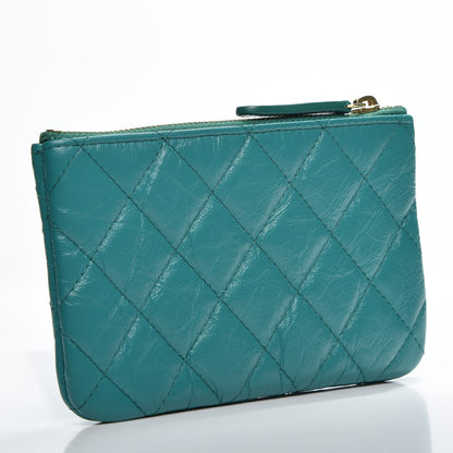 Chanel Aged Calfskin Quilted Small Reissue Cosmetic Case Green 2 of 6