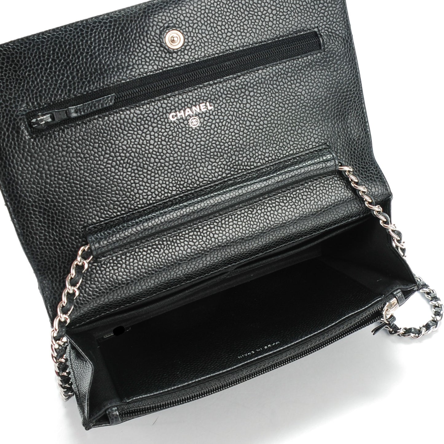 Caviar Quilted Wallet On Chain WOC Black