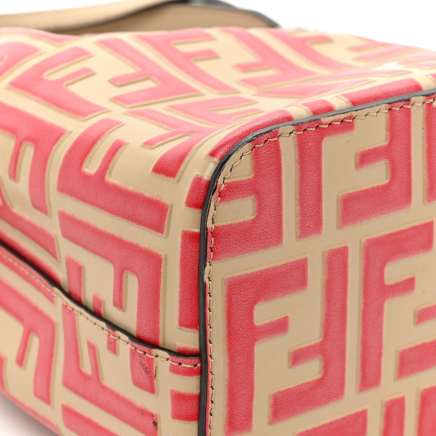 Vitello Liberty F is Fendi FF Embossed Mini Mon Tresor Bucket Bag Amido Fiamma