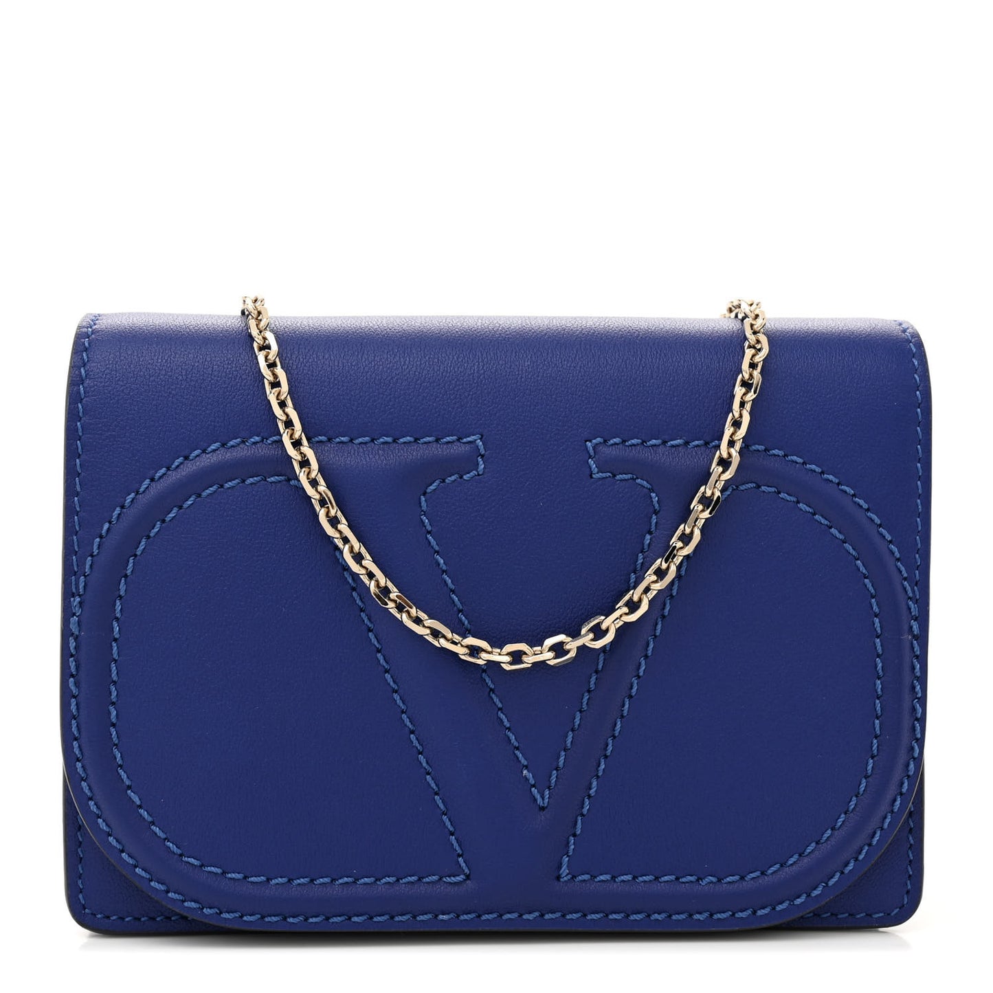 Calfskin VLogo Crossbody Blue