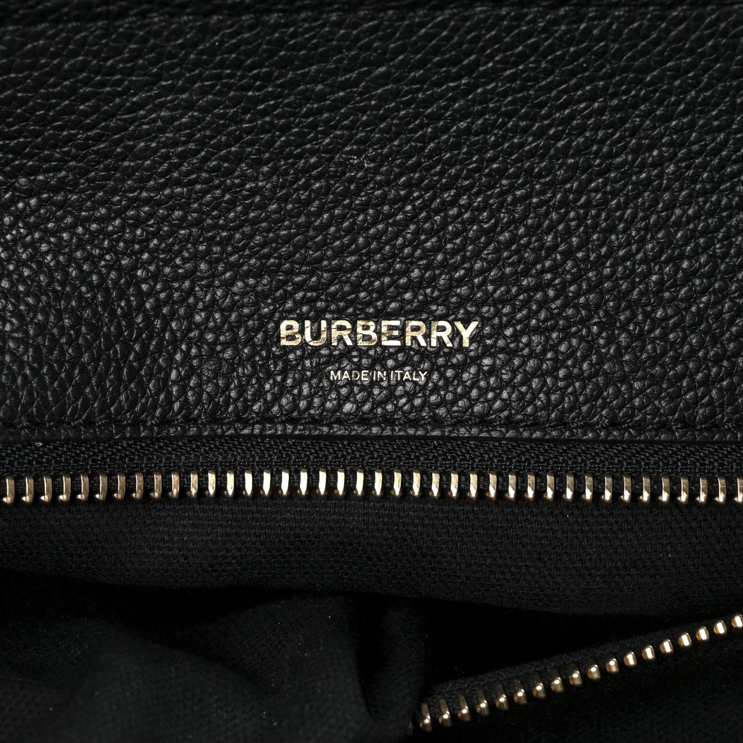 Grainy Calfskin Medium Title Bag Black